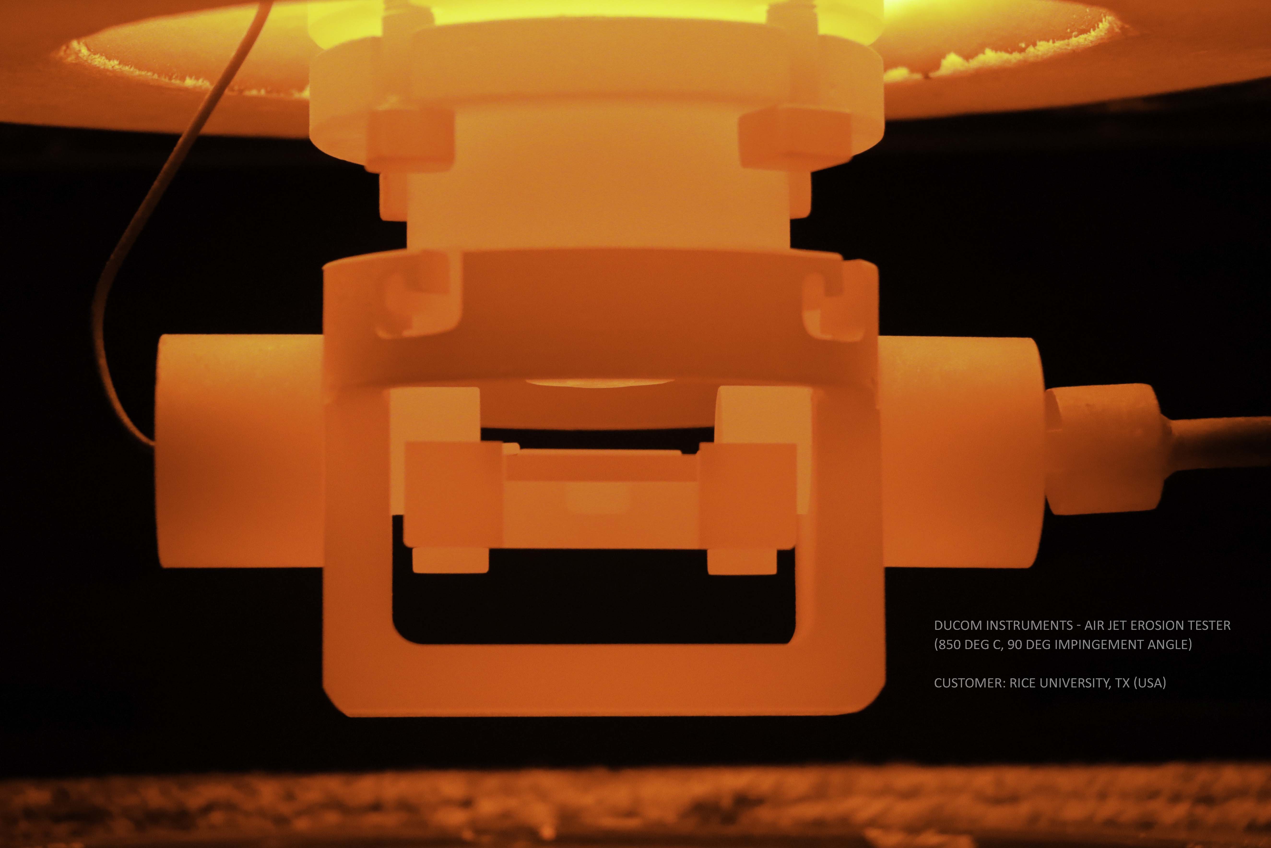 Ducom Air Jet Erosion Tester - Open Test Area - 850 Deg C